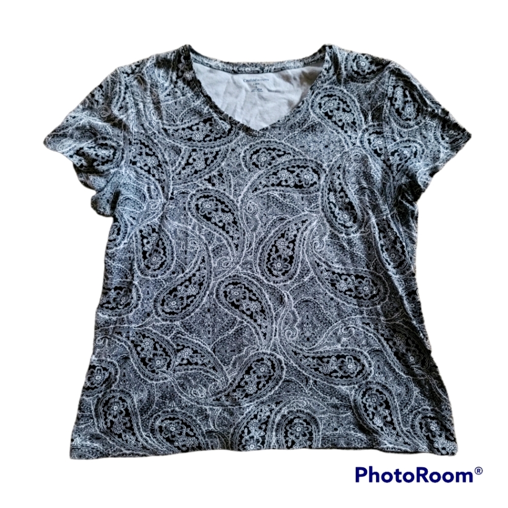 💥CROFT AND BARROW💥 SIZE L BLACK/WHITE PATTERN